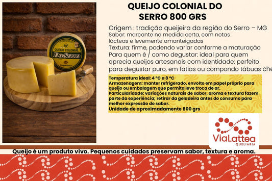 Queijo Colonial do Serro 800 grs