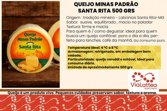 Queijo Minas Padrão Santa Rita 500 grs