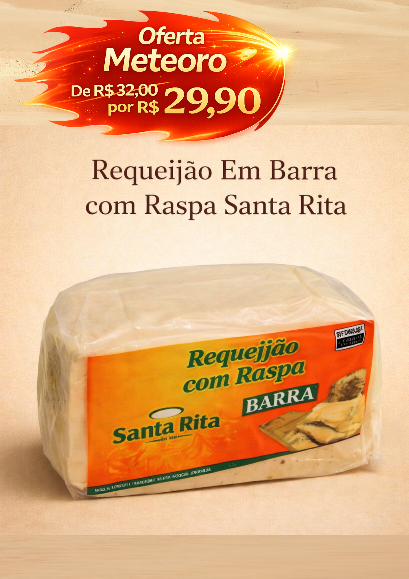 Requeijão Barra com Raspa Santa Rita 500 g