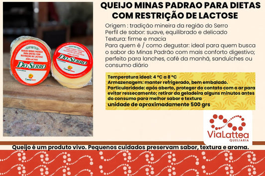 Queijo Minas Padrao para dietas com restrição de lactose