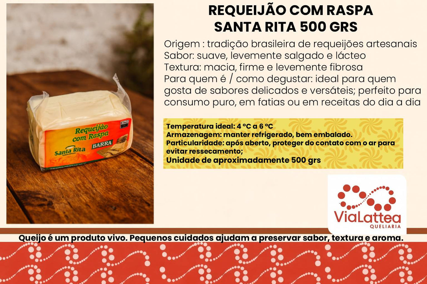 Requeijão Barra com Raspa Santa Rita 500 grs