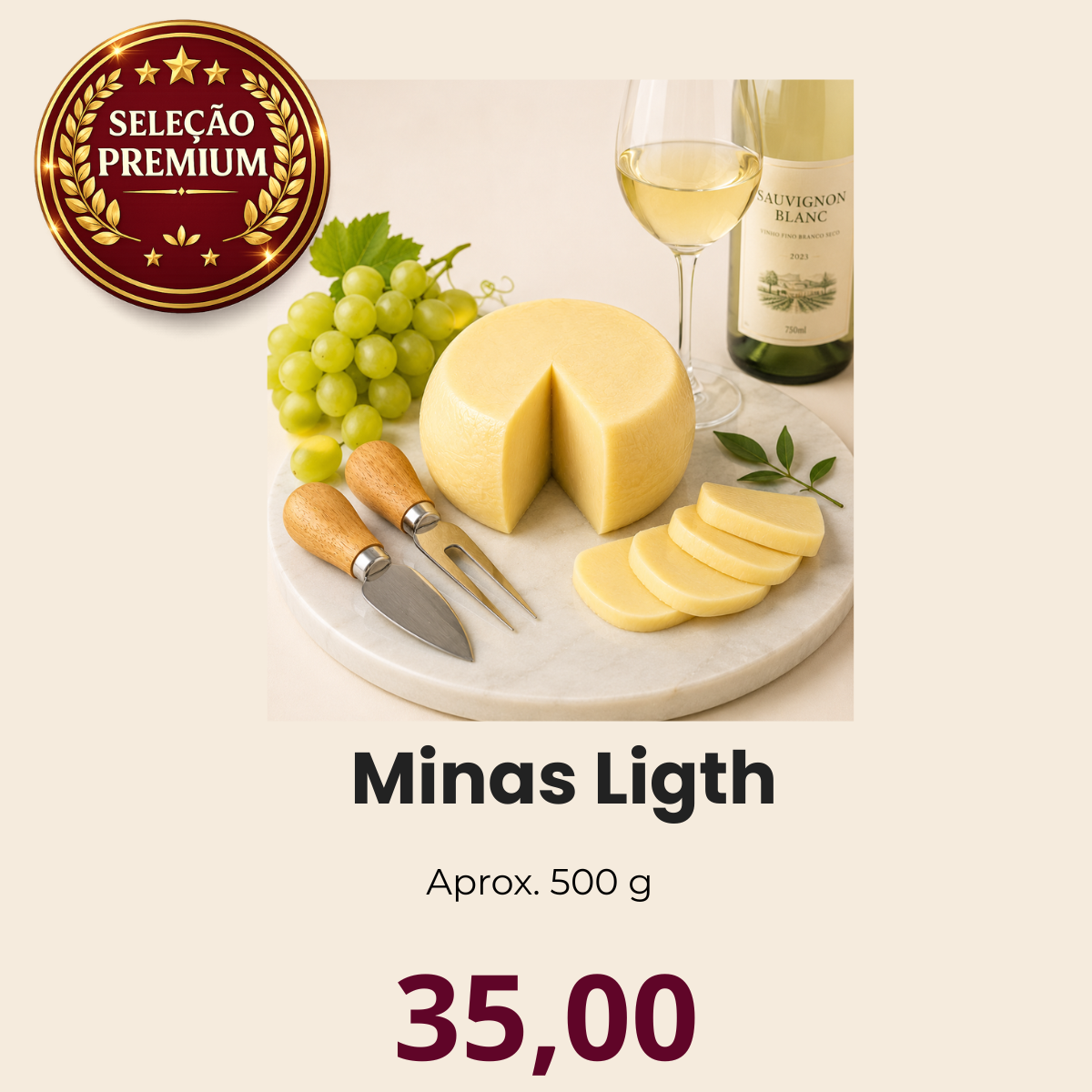 Queijo Minas Padrão Light Serro 500 g