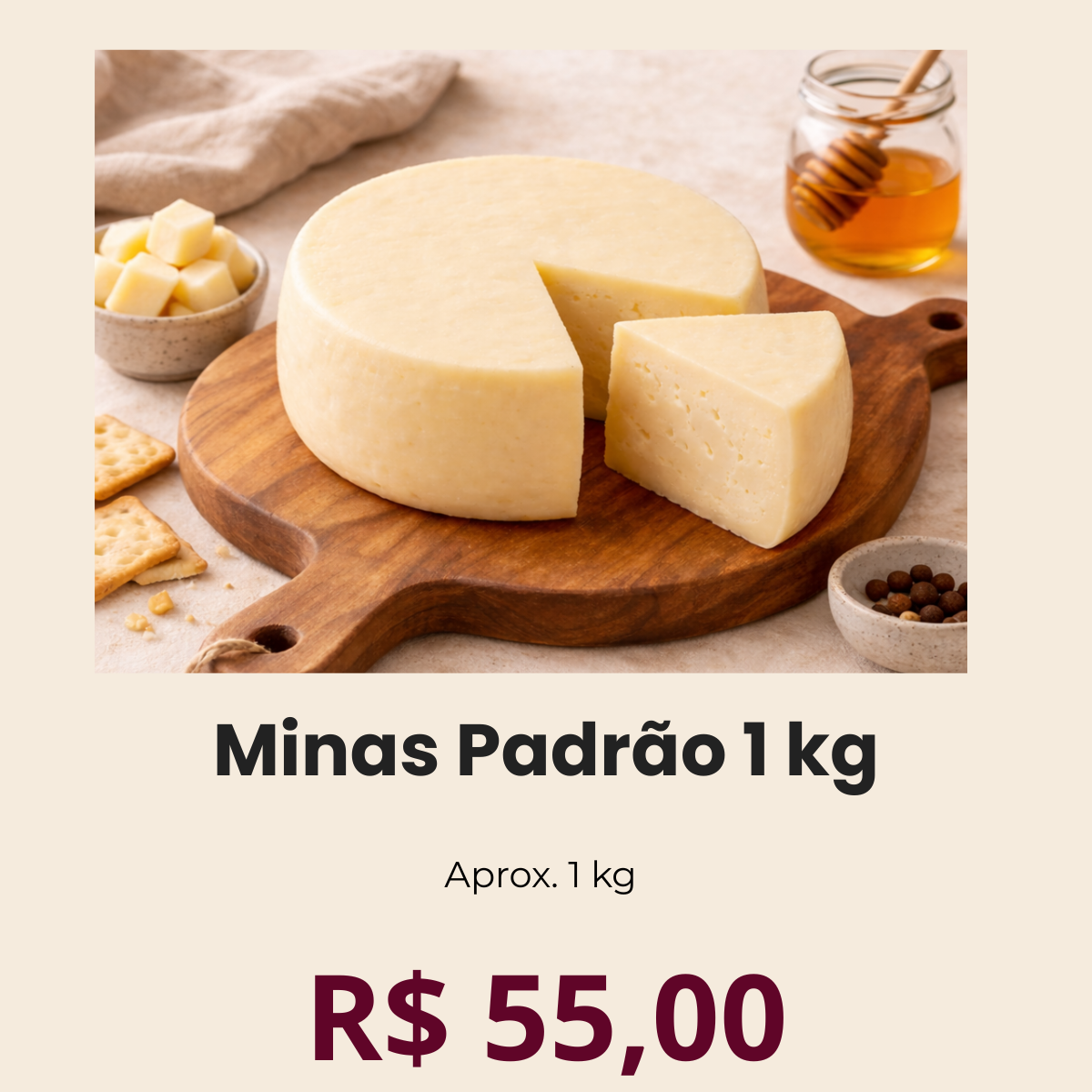 Queijo Minas Padrão Santa Rita 1 kg