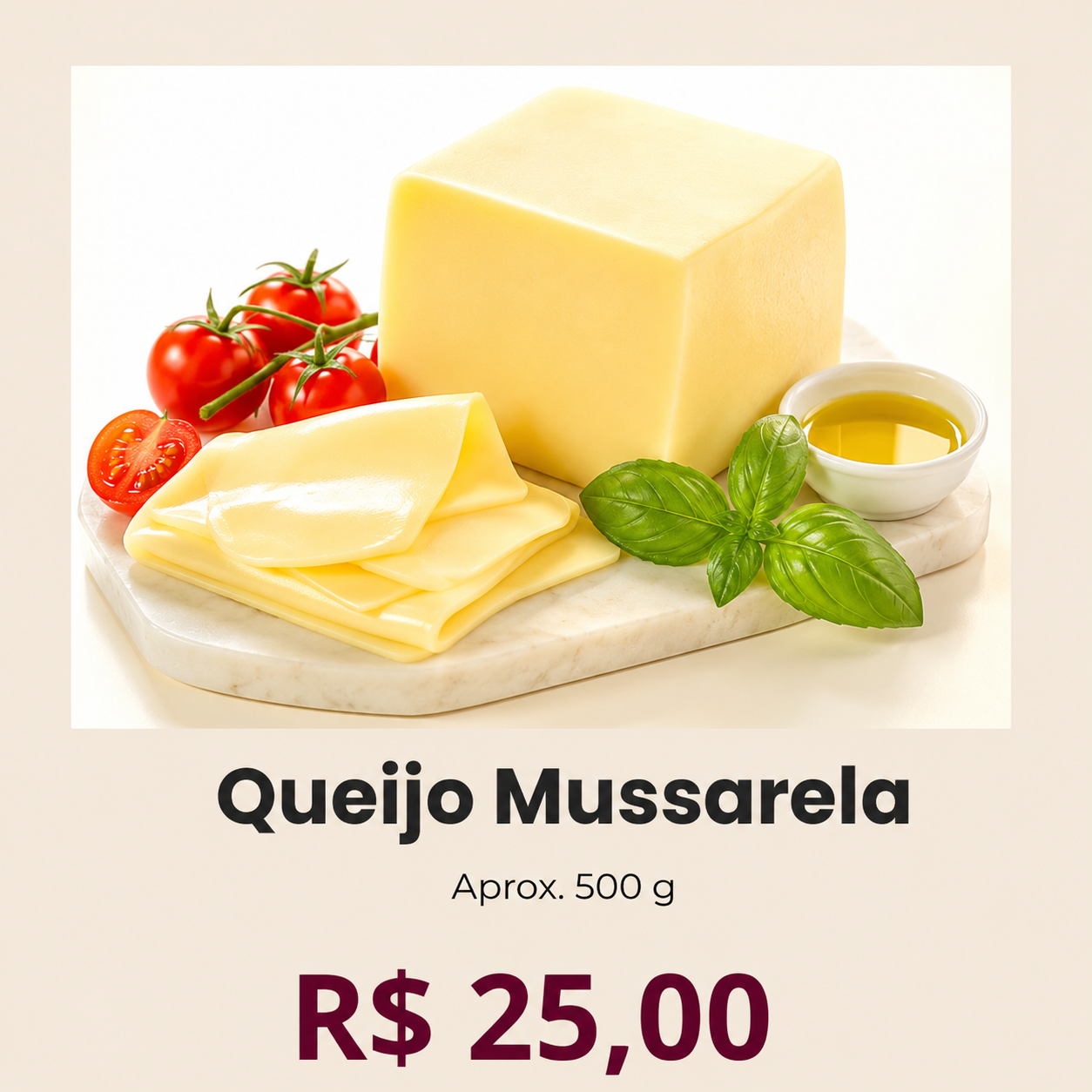 Queijo Mussarela Barrinha Lactominas
