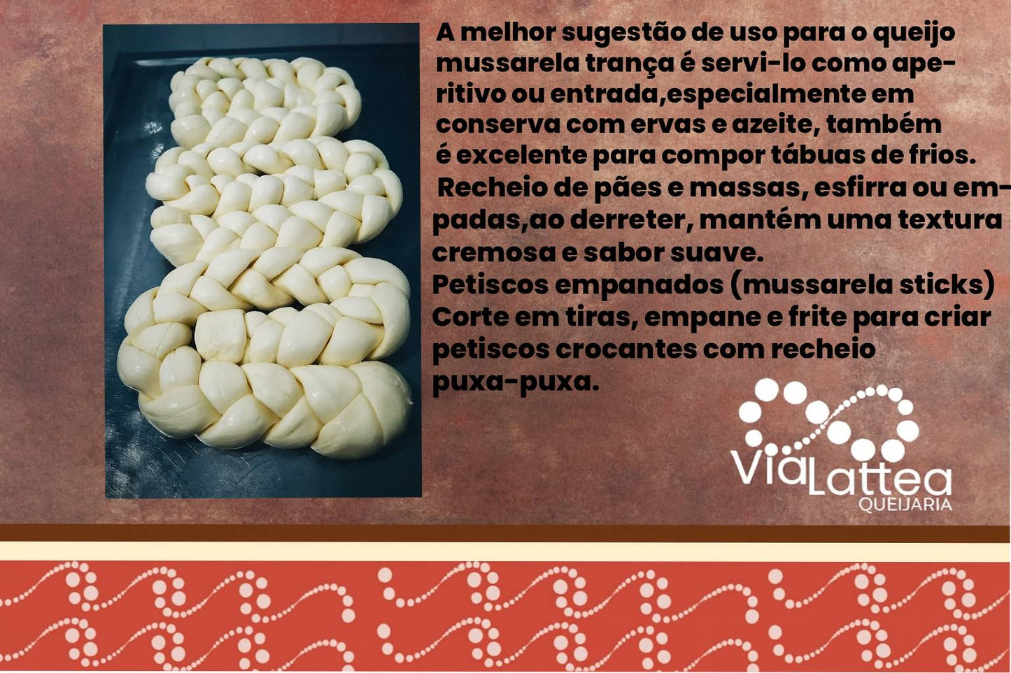 Queijo Mussarela Trançinha Santa Rita